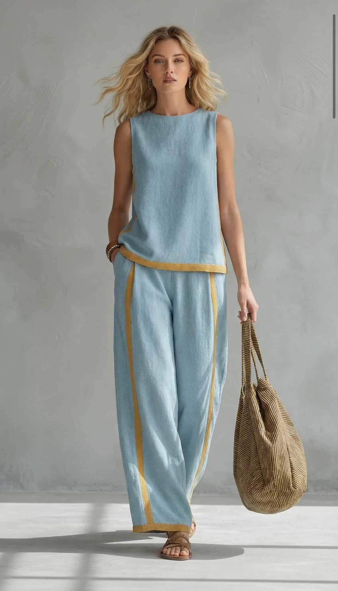Marlene™ | Elegant Wide Leg Two Piece Summer Set