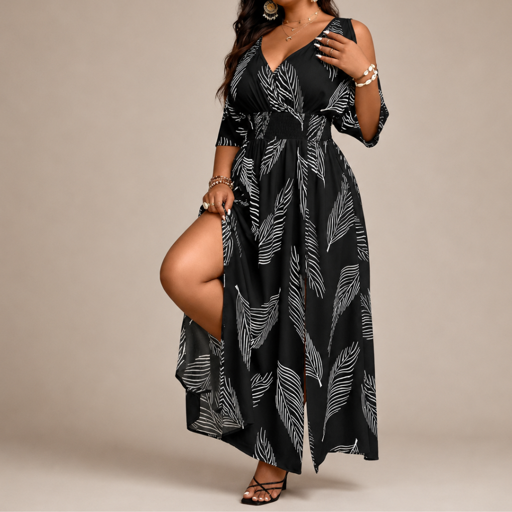Paloma™ | Boho Print Cold Shoulder Dress