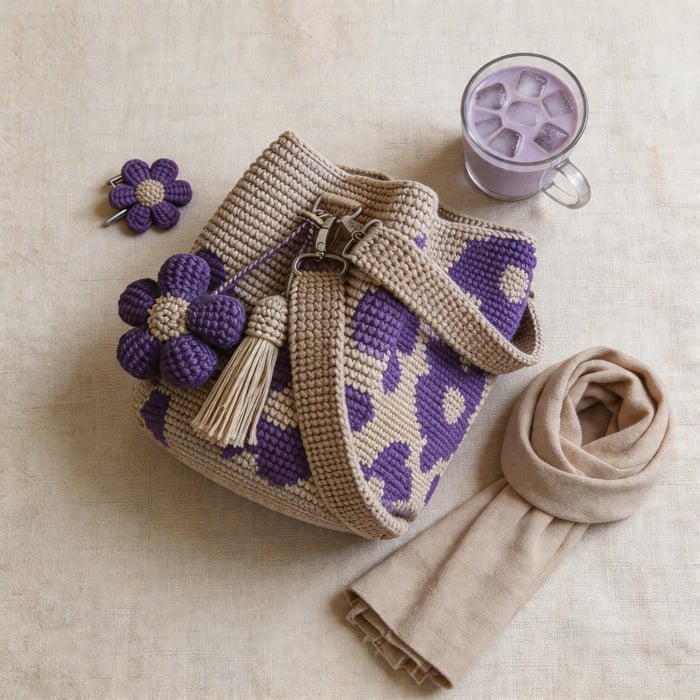 Rosemarie™ | Handmade Crocheted Flower Bucket Bag