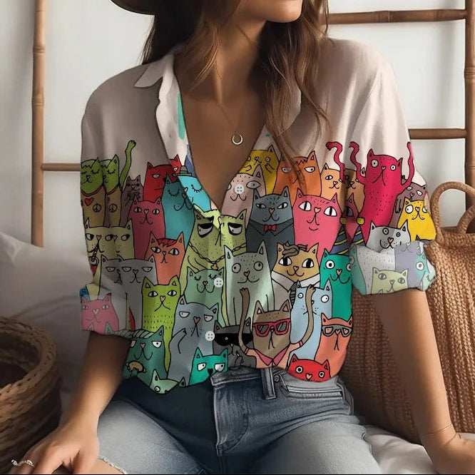 Petra™ | The Artistic Cat Blouse