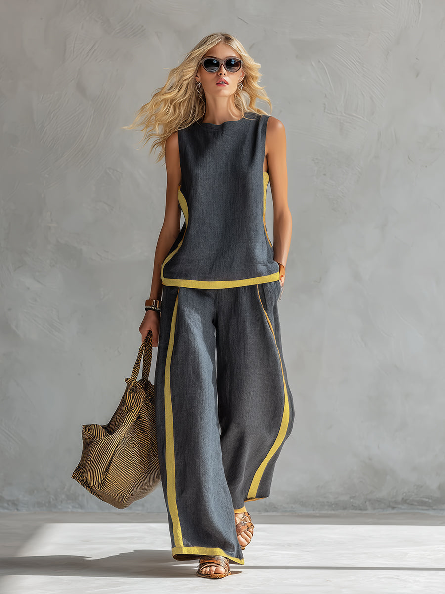 Marlene™ | Elegant Wide Leg Two Piece Summer Set