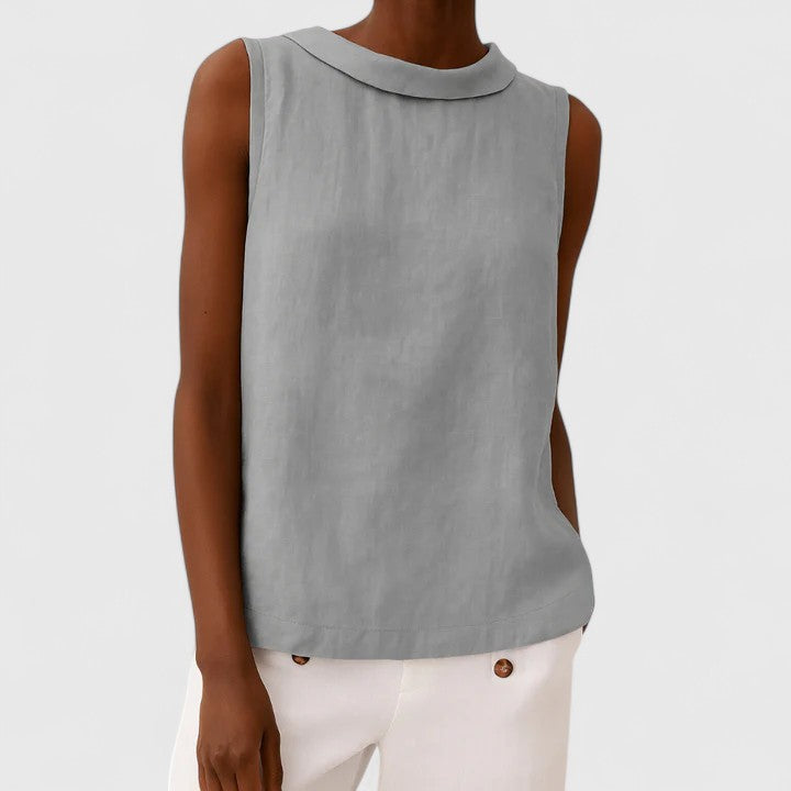 Pearl | Elegant Top with Roll Collar