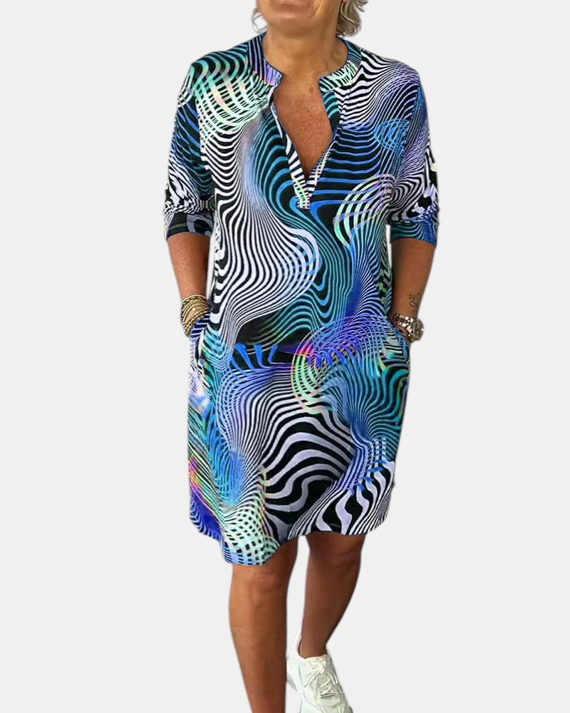 Vivienne™ | Colorful V-neck Dress