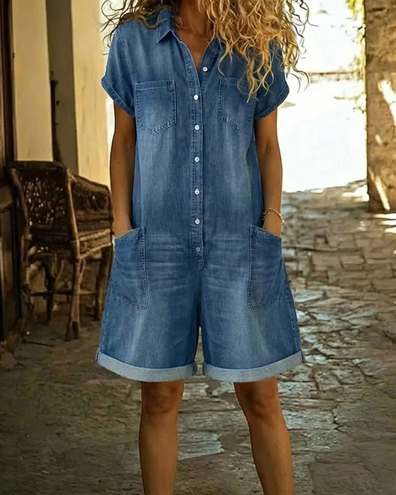 Capri™ | Short Button-Front Jumpsuit