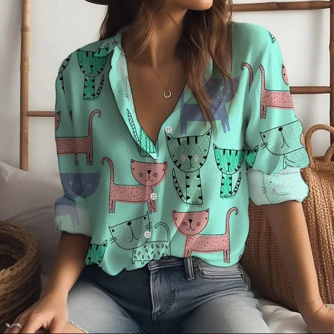 Petra™ | The Artistic Cat Blouse