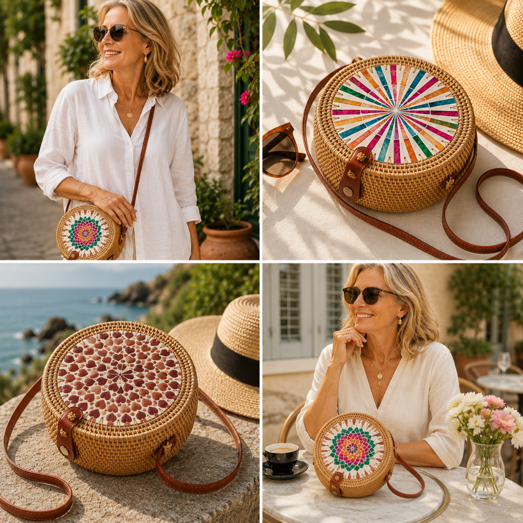 Bette™ | Embroidered Round Crossbody Bag