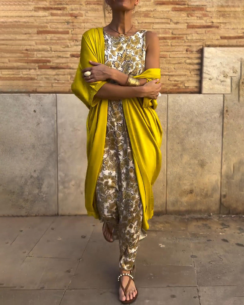 Solange™ | Printed Set with Flowing Wrap