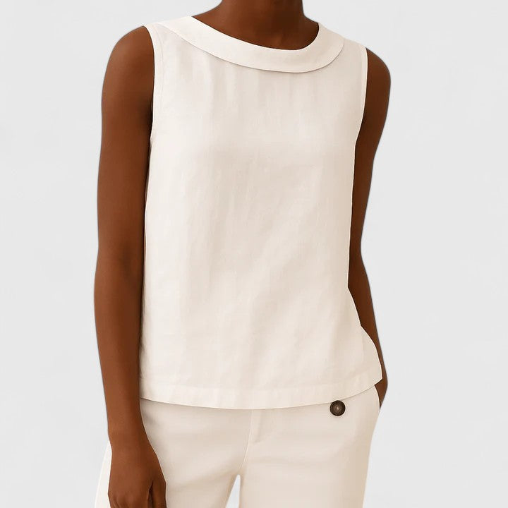 Pearl | Elegant Top with Roll Collar