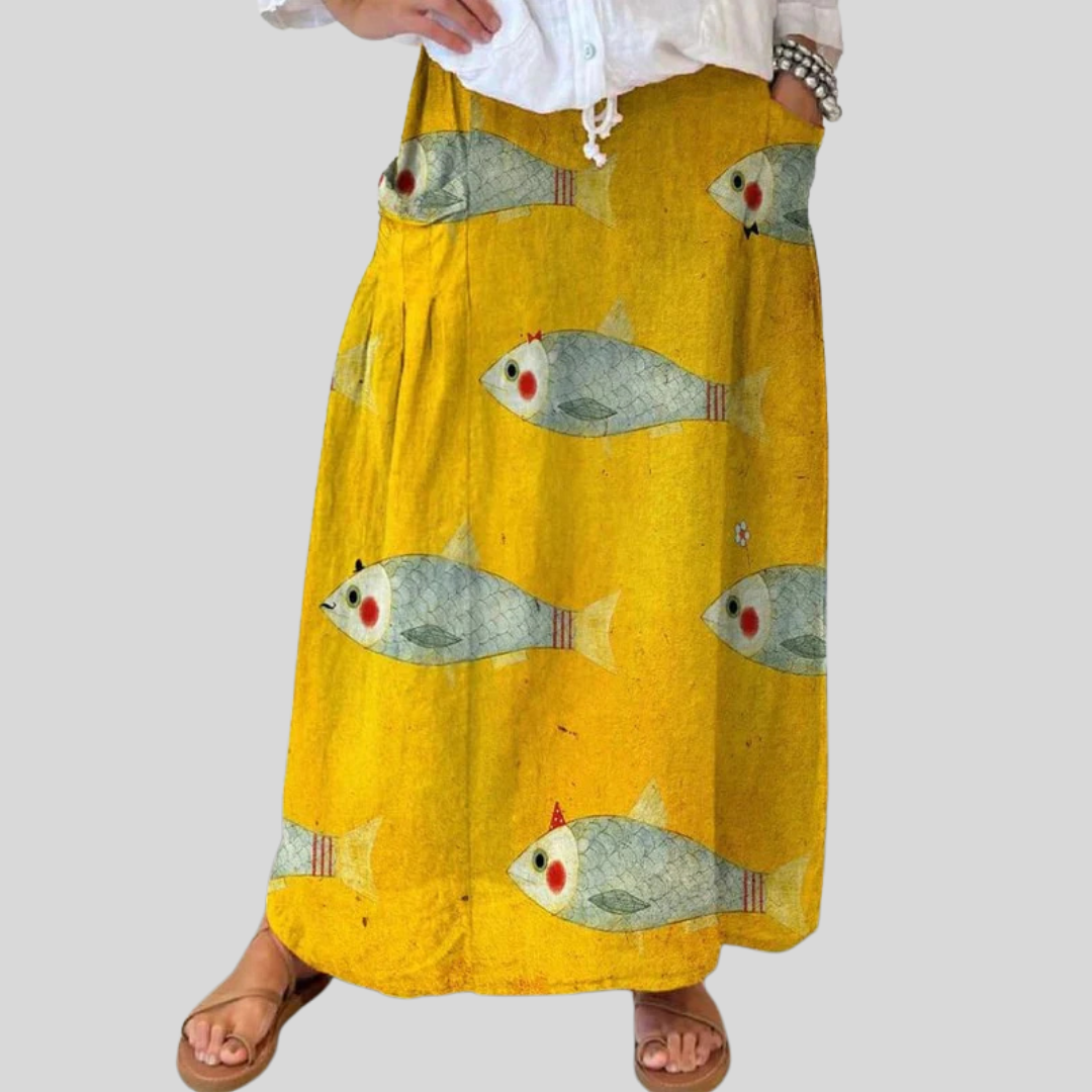 Marisol™ | Fish Art Pocket Skirt