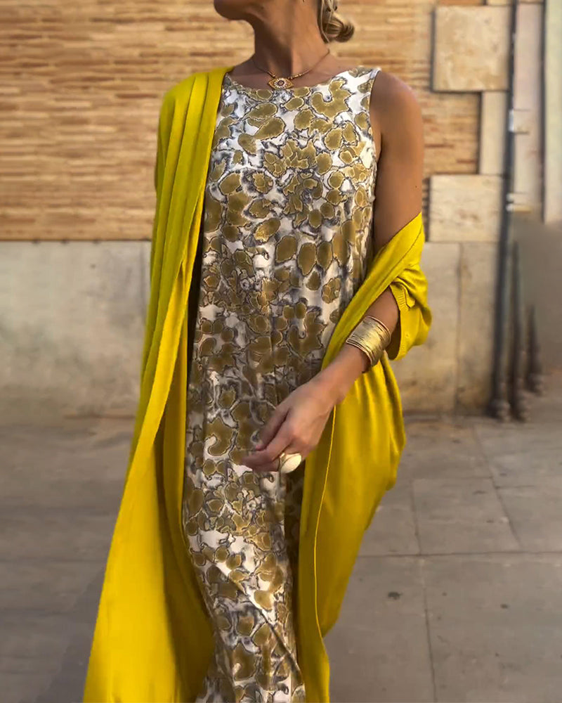 Solange™ | Printed Set with Flowing Wrap