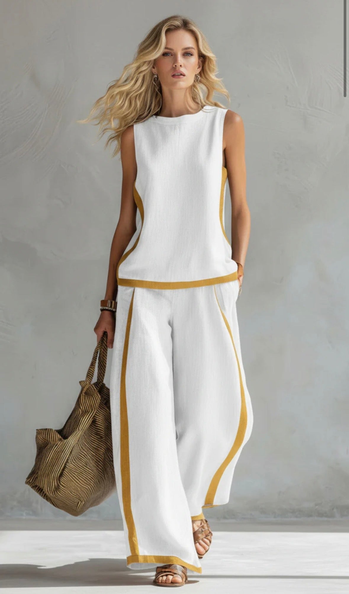 Marlene™ | Elegant Wide Leg Two Piece Summer Set