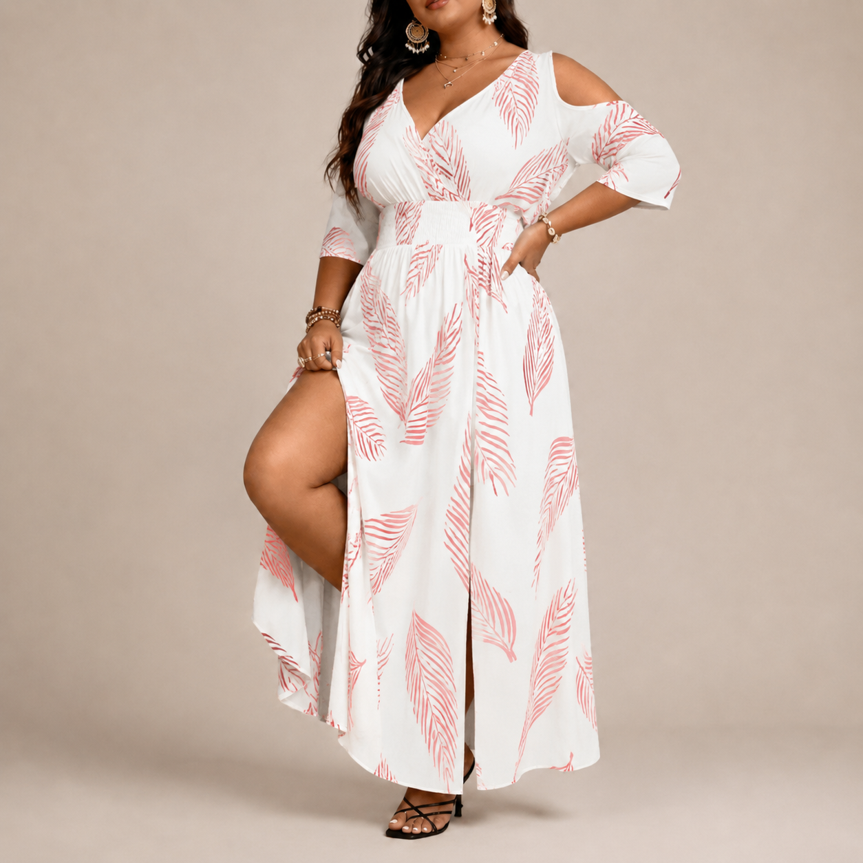 Paloma™ | Boho Print Cold Shoulder Dress
