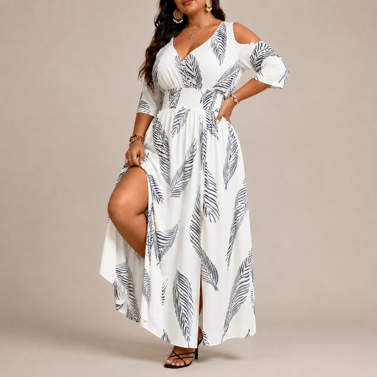 Paloma™ | Boho Print Cold Shoulder Dress