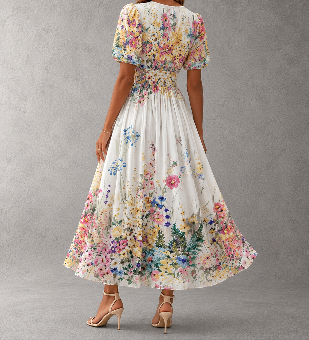 Tanya™ | Short Sleeve Floral Maxi Dress