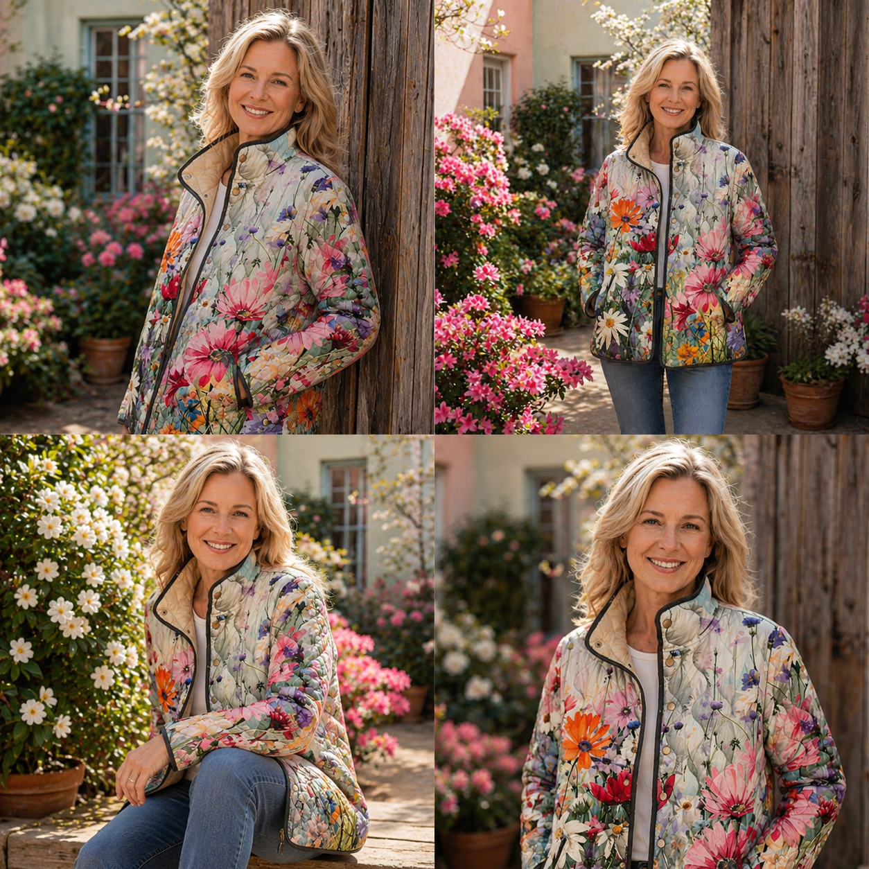 Kaia | Charming Vintage Floral Print Quilted Jacket
