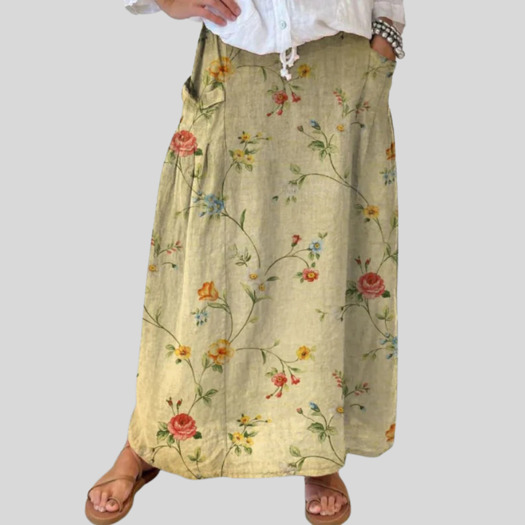 Clementine™ | Elegant Floral Pocket Skirt