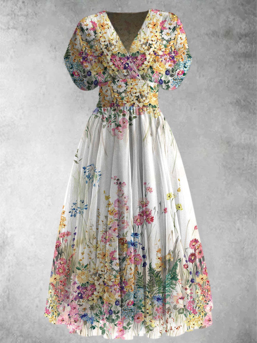 Tanya™ | Short Sleeve Floral Maxi Dress