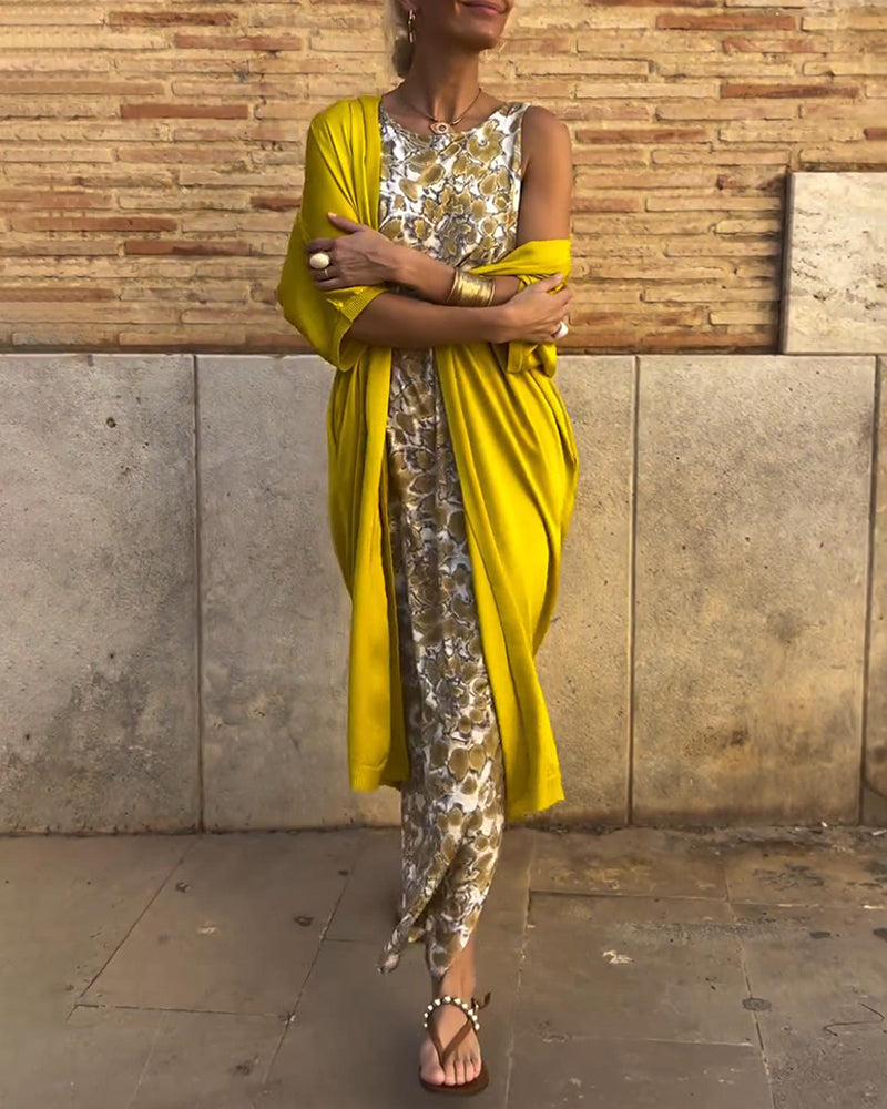 Solange™ | Printed Set with Flowing Wrap