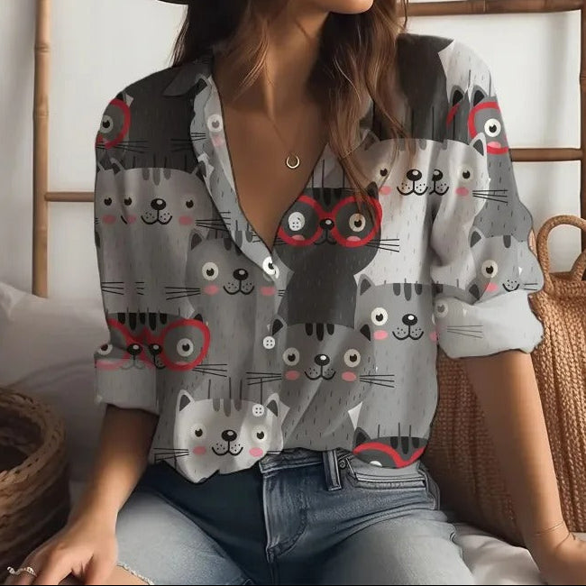 Petra™ | The Artistic Cat Blouse