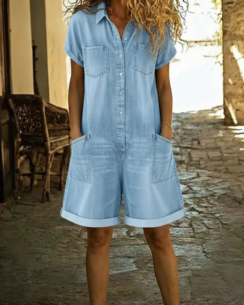 Capri™ | Short Button-Front Jumpsuit