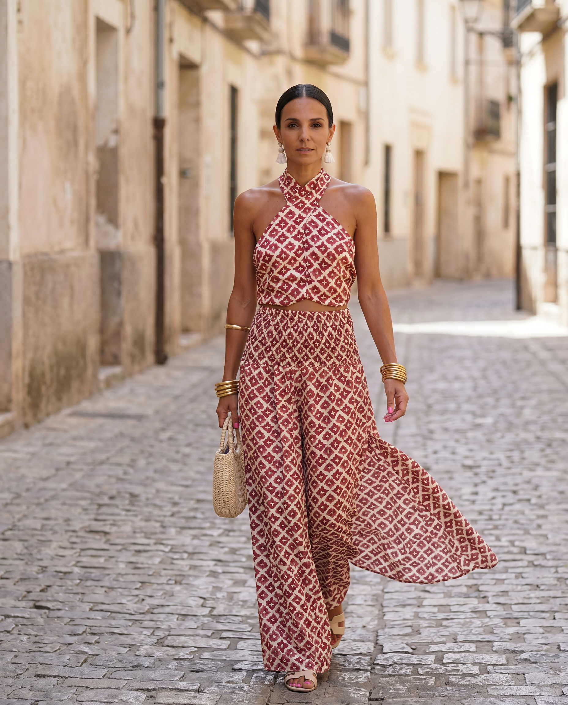 Catalina™ | Elegant Off-Shoulder Ruffled Two-Piece Set