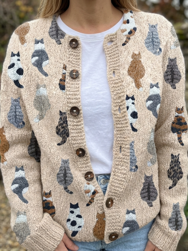 Sylvie™ | The Cat Print Cardigan