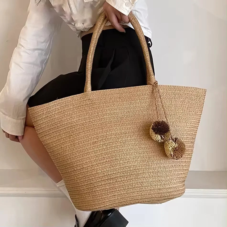 Ruth™ | Tassel Woven Shoulder Tote