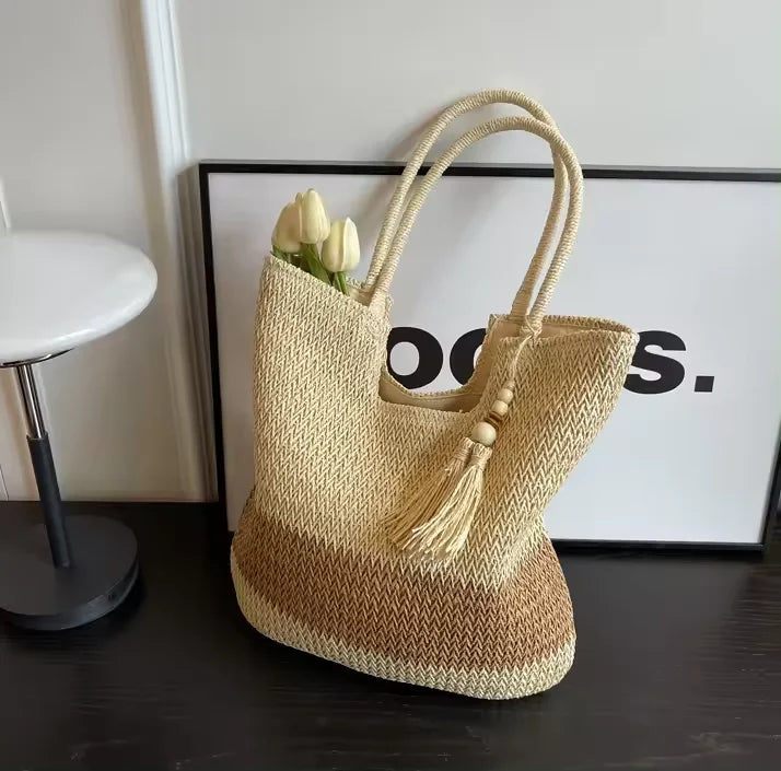 Ida™ | Two-Tone Tassel Tote