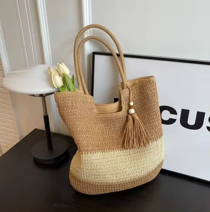 Ida™ | Two-Tone Tassel Tote