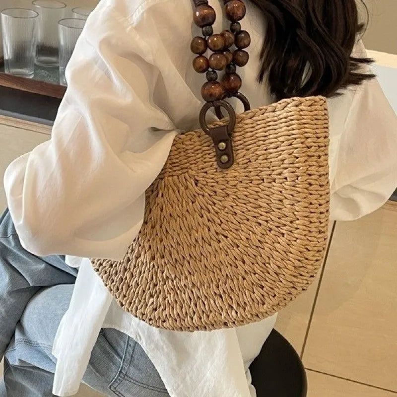 Greta™ | Wooden Bead Handle Tote