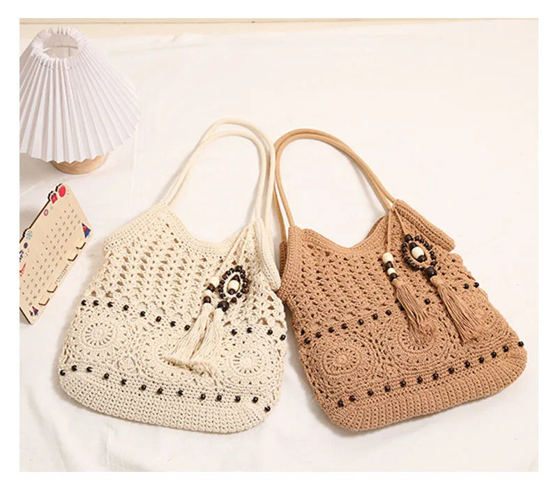 Kit™ | Tassel Crochet Hobo Bag