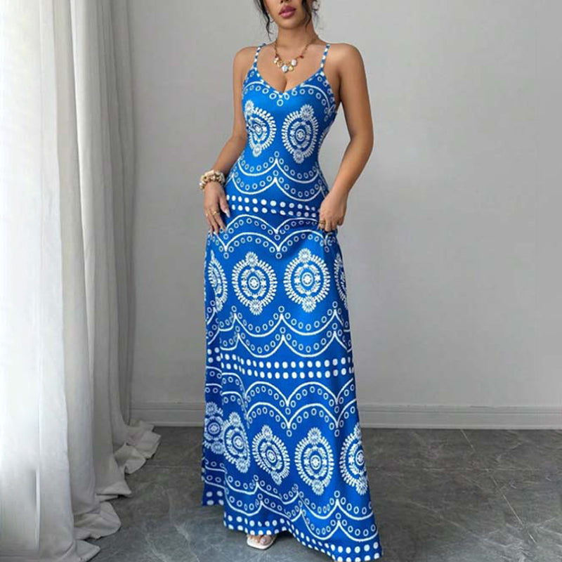 Jemima™ | Flattering Boho Print Maxi Dress