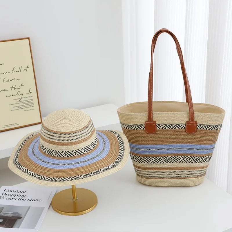 Zola™ | Striped Tote & Sun Hat Set