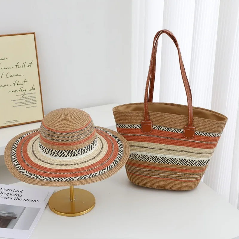 Zola™ | Striped Tote & Sun Hat Set