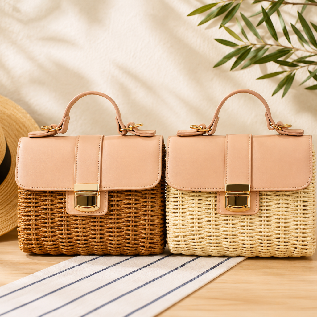 Frances™ | Woven Wicker Clutch Bag