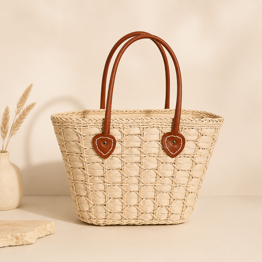 Dot™ | Structured Straw Basket Bag