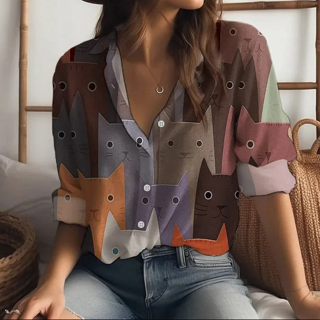 Petra™ | The Artistic Cat Blouse