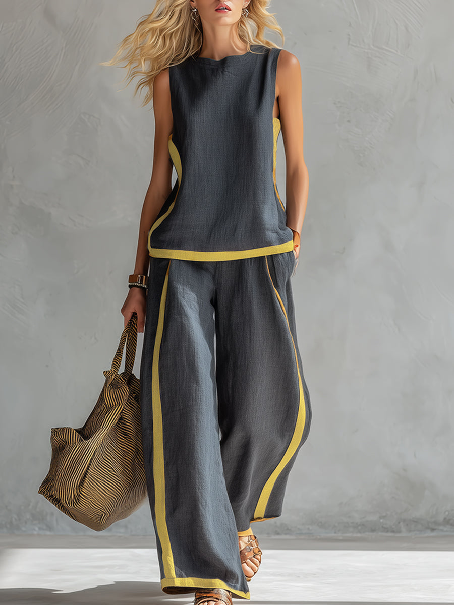 Marlene™ | Elegant Wide Leg Two Piece Summer Set