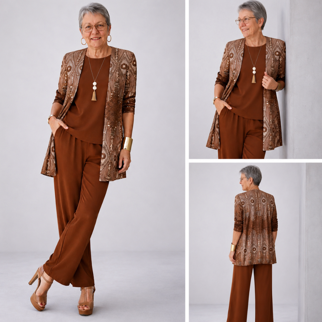 Glenna™ | Elegant 3-Piece Set in Earthy Tones