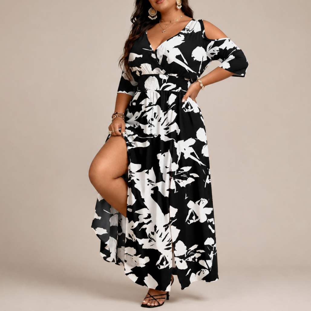 Paloma™ | Boho Print Cold Shoulder Dress