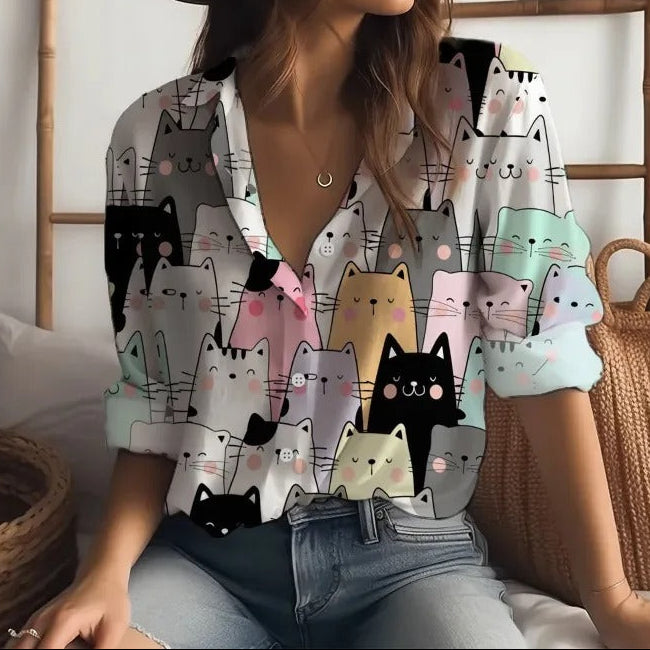 Petra™ | The Artistic Cat Blouse