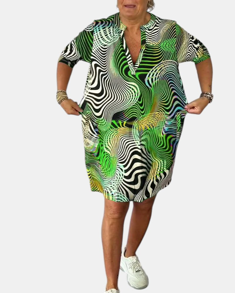 Vivienne™ | Colorful V-neck Dress