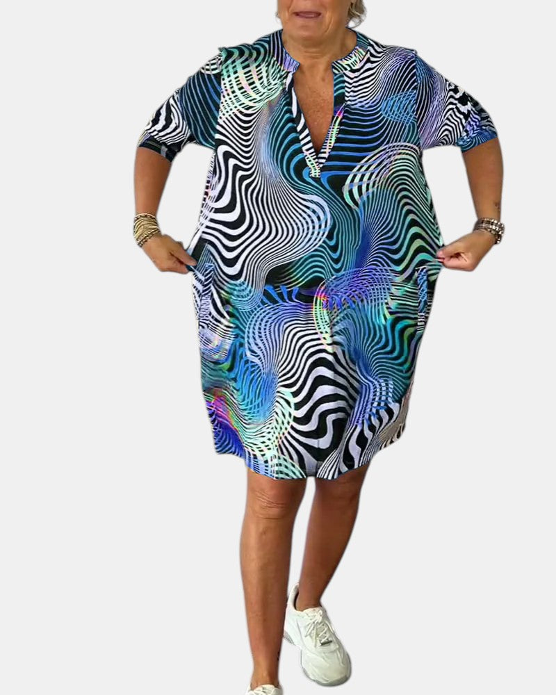 Vivienne™ | Colorful V-neck Dress