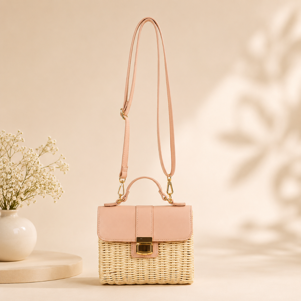 Frances™ | Woven Wicker Clutch Bag