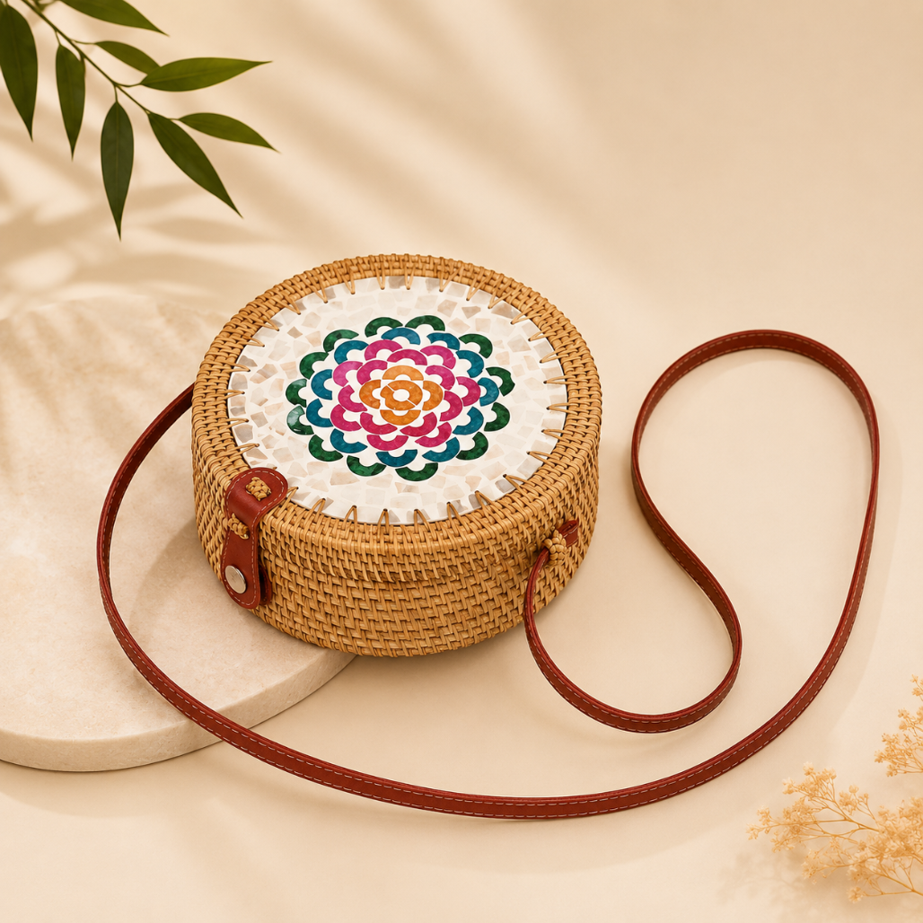 Bette™ | Embroidered Round Crossbody Bag