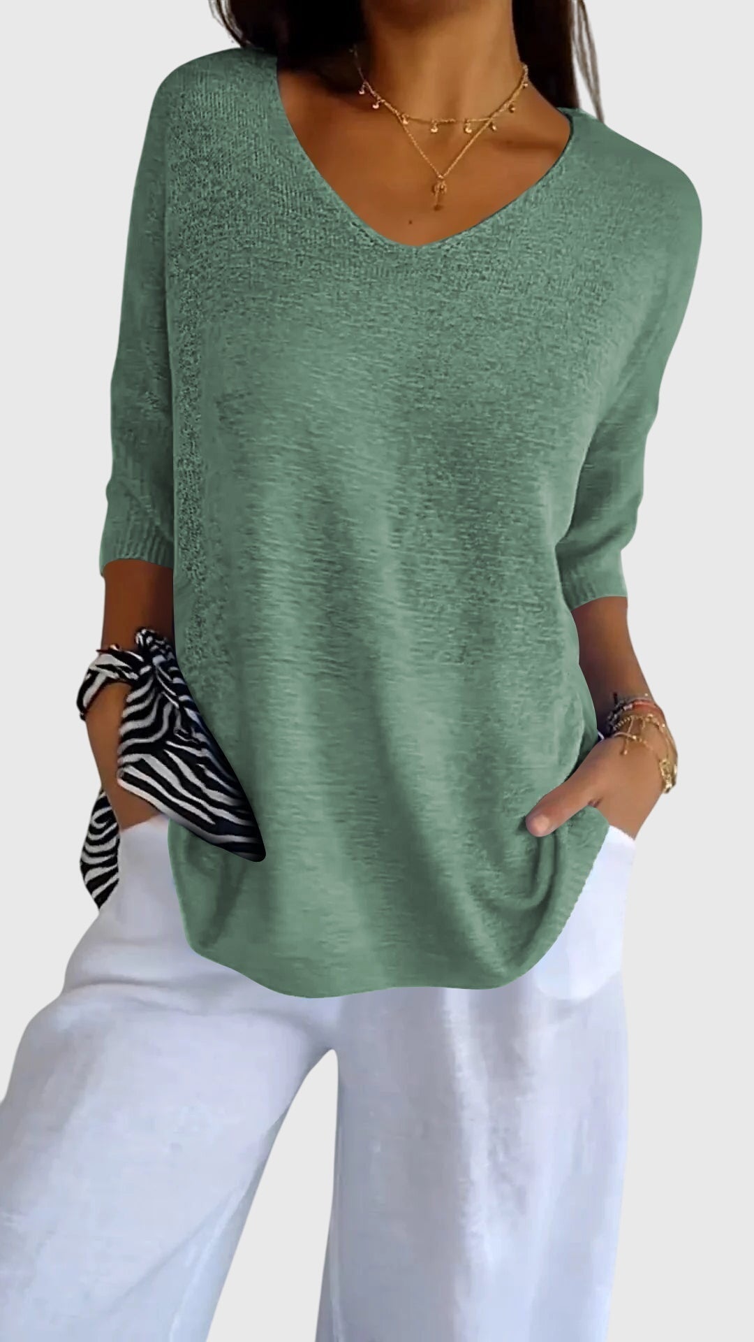 Adele | Elegant V-Neck Top