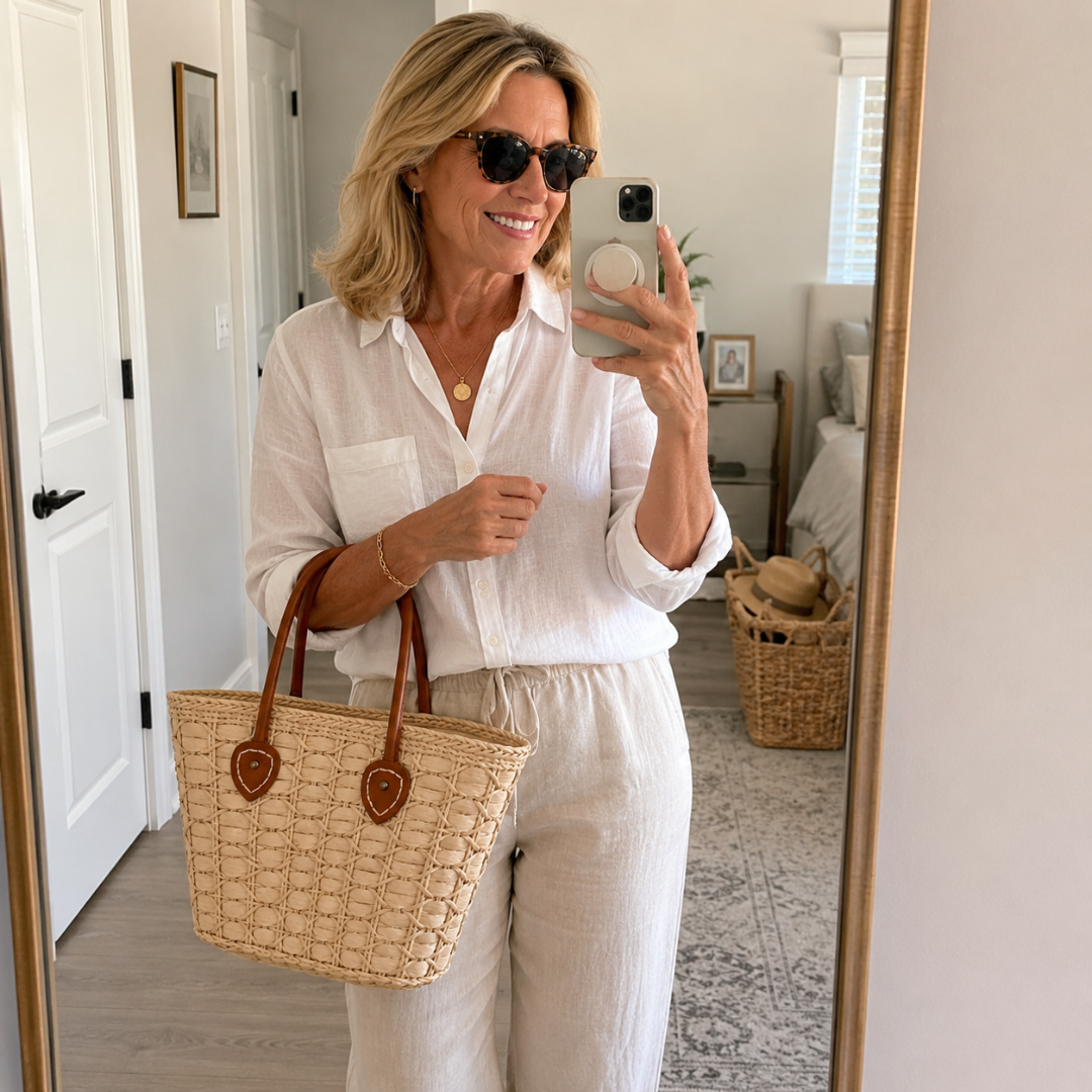 Dot™ | Structured Straw Basket Bag