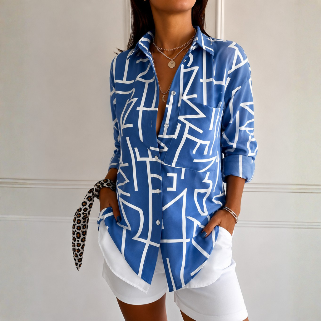 Delphine™ | Printed Blouse