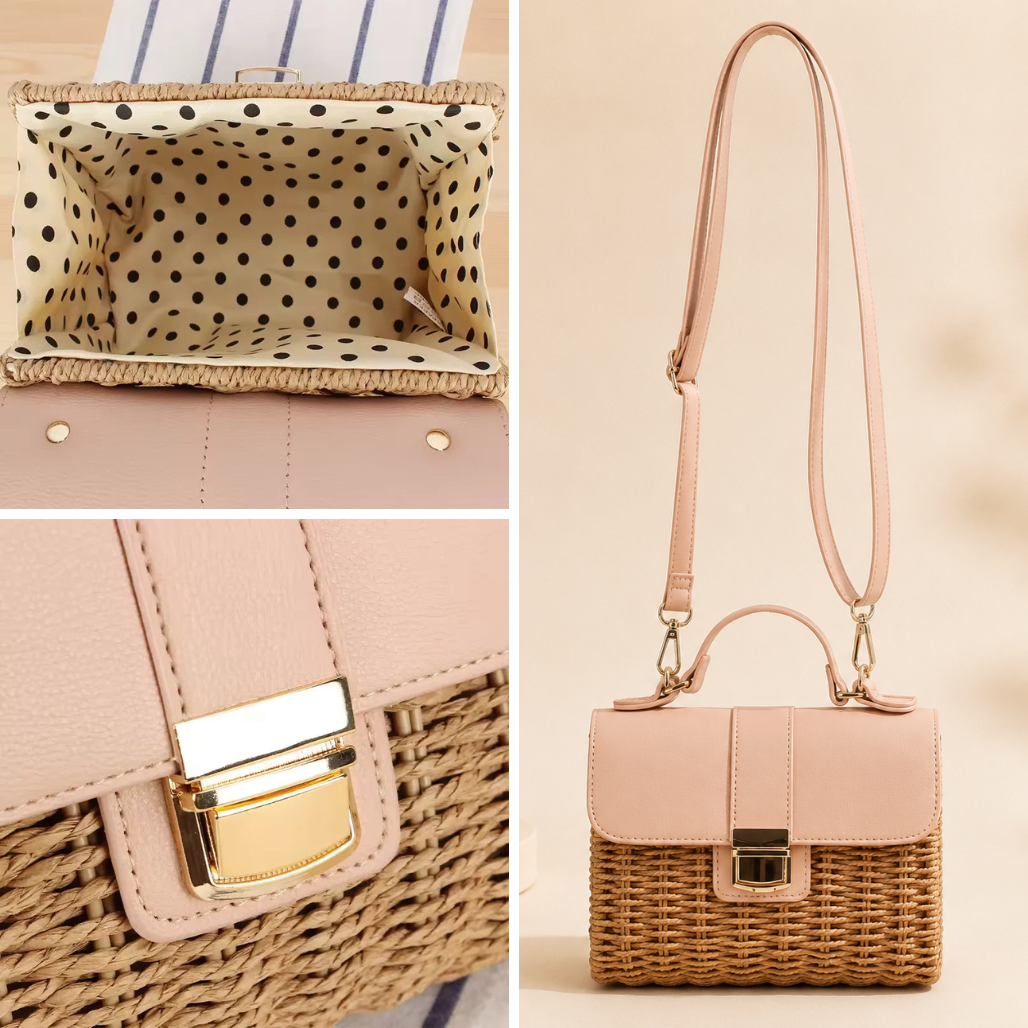 Frances™ | Woven Wicker Clutch Bag