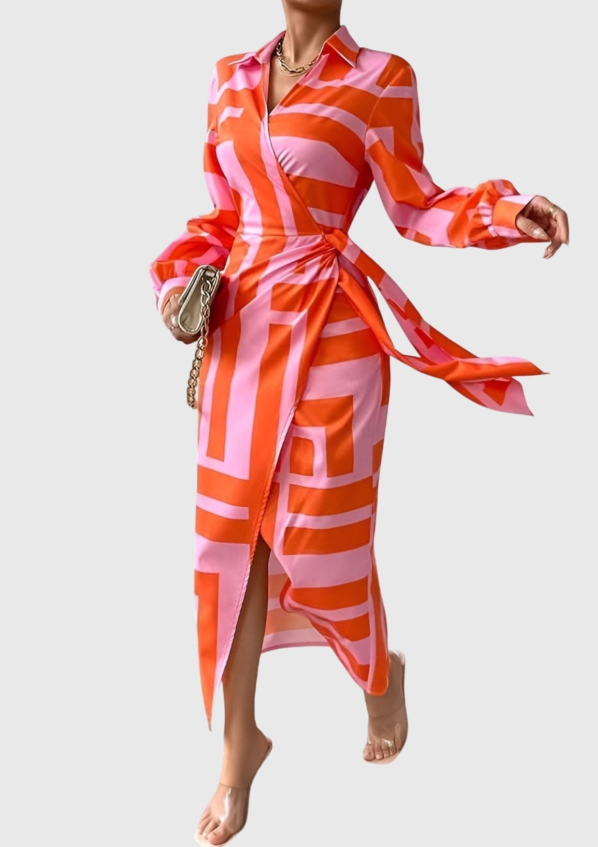 Celeste | Elegant Wrap Dress With Print
